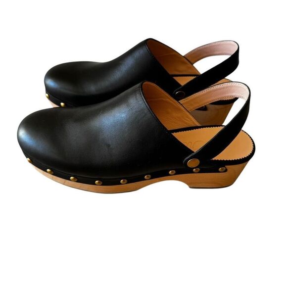 J. Crew Factory Black Heeled Clogs - Picture 1 of 14